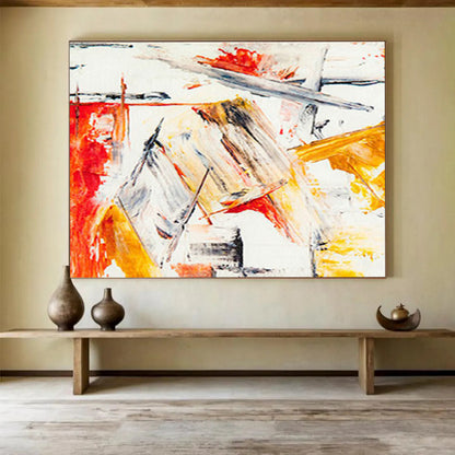Dynamic Red - Orange Abstract Line Art for a Modern Office Seeking Focus and Creativity DLZ2784
