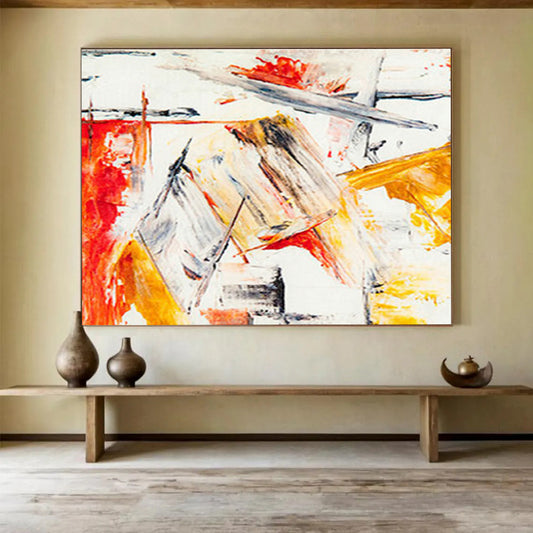 Dynamic Red - Orange Abstract Line Art for a Modern Office Seeking Focus and Creativity DLZ2784