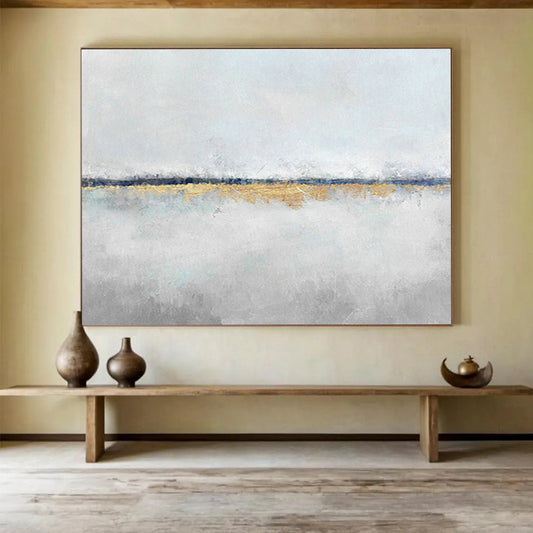 Gold - Foil Watercolor Abstract Art for Luxury Hotel Lobby Walls DLZ2603