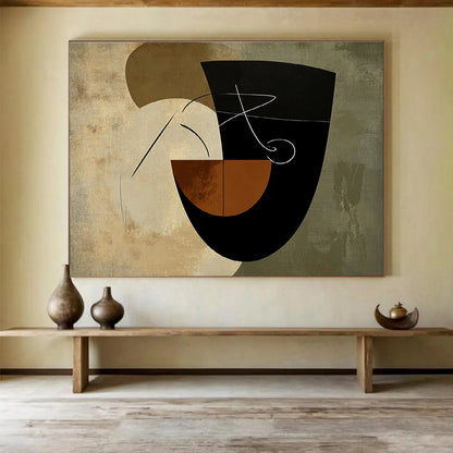 Geometric Neutral Tones Art for Modern Art Museum & Minimalist Café SC484