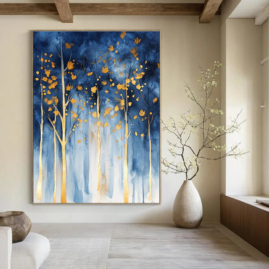 Magical Blue - Gold Forest Art for Rooftop Garden & Luxury Villa STSC059