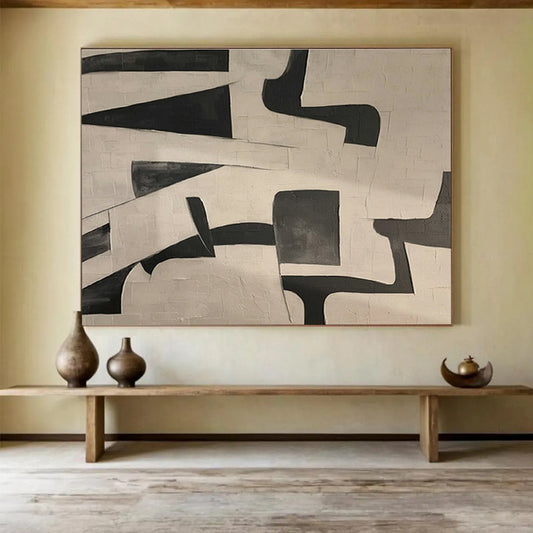 Black - White Geometric Abstract for Contemporary Offices DLZ2469