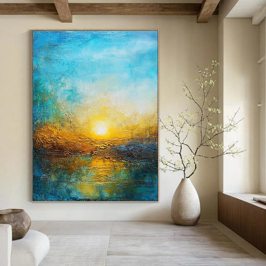 Textured Sunset Landscape for Coastal Home Living Room & Beach Resort Spa STSC200