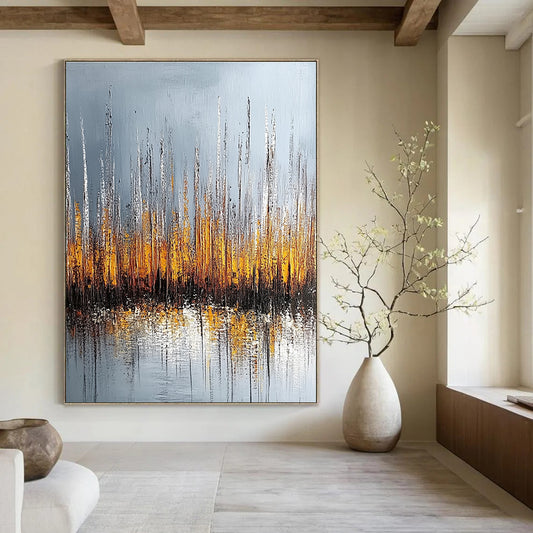 Grey and Orange Reed Reflection for Modern Lakeside Villa & Nature - Inspired Office STSC330