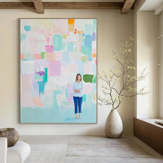 Colorful Abstract with Figure for Art - Inspired Living Room & Creative Studio STSC447