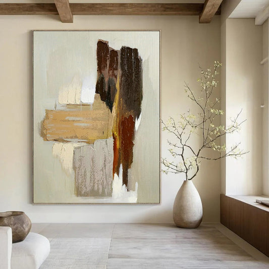 Earth - Tone Abstract Art for Rustic Home & Nature - Inspired Spa DLZ1074
