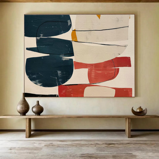 Colorful Geometric Abstract Art for Modern Café Interiors DLZ2524