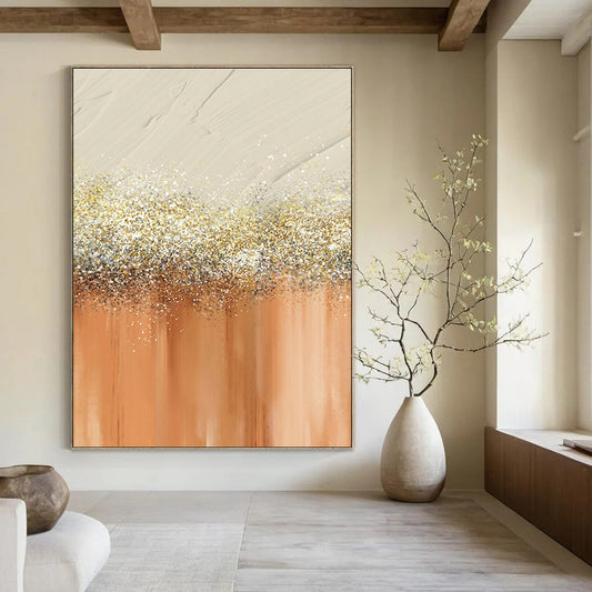 Gold - Glitter Gradient Abstract Art for Wedding Venue & Glamorous Boutique DLZ0665