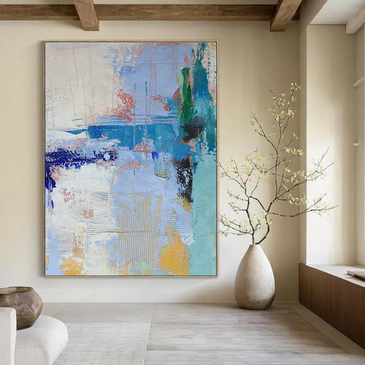 Colorful Blue Abstract Art for Living Room & Office DLZ0335