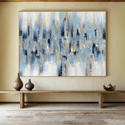 Blue - Gold Urban Abstract for Modern Corporate Lobby DLZ2985
