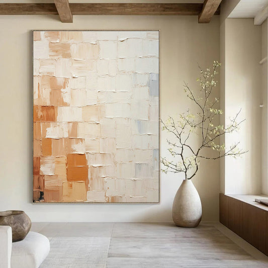 Warm - Brown Textured Abstract Art for Rustic Dining Room & Artisanal Bakery DLZ1338