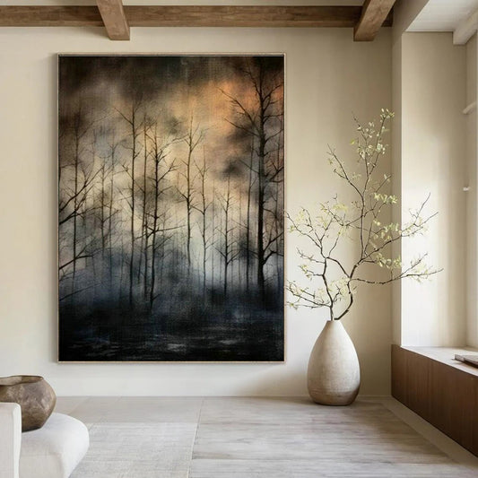 Dark Forest Landscape Art for Gothic - Themed Library & Nature - Inspired Lounge DLZ2119