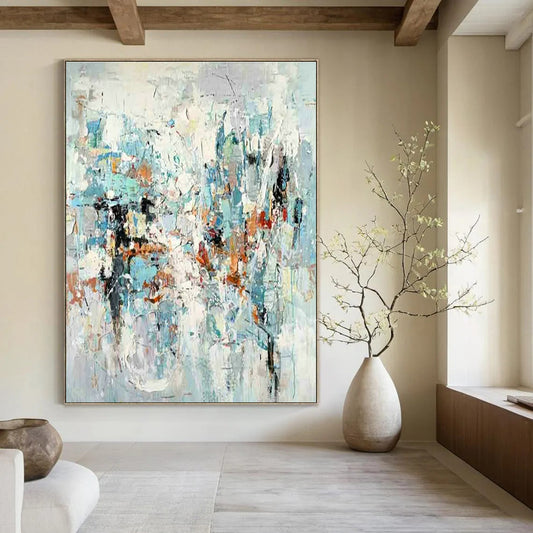 Light - Colored Abstract Art for Minimalist Bedroom & Yoga Studio DLZ1777