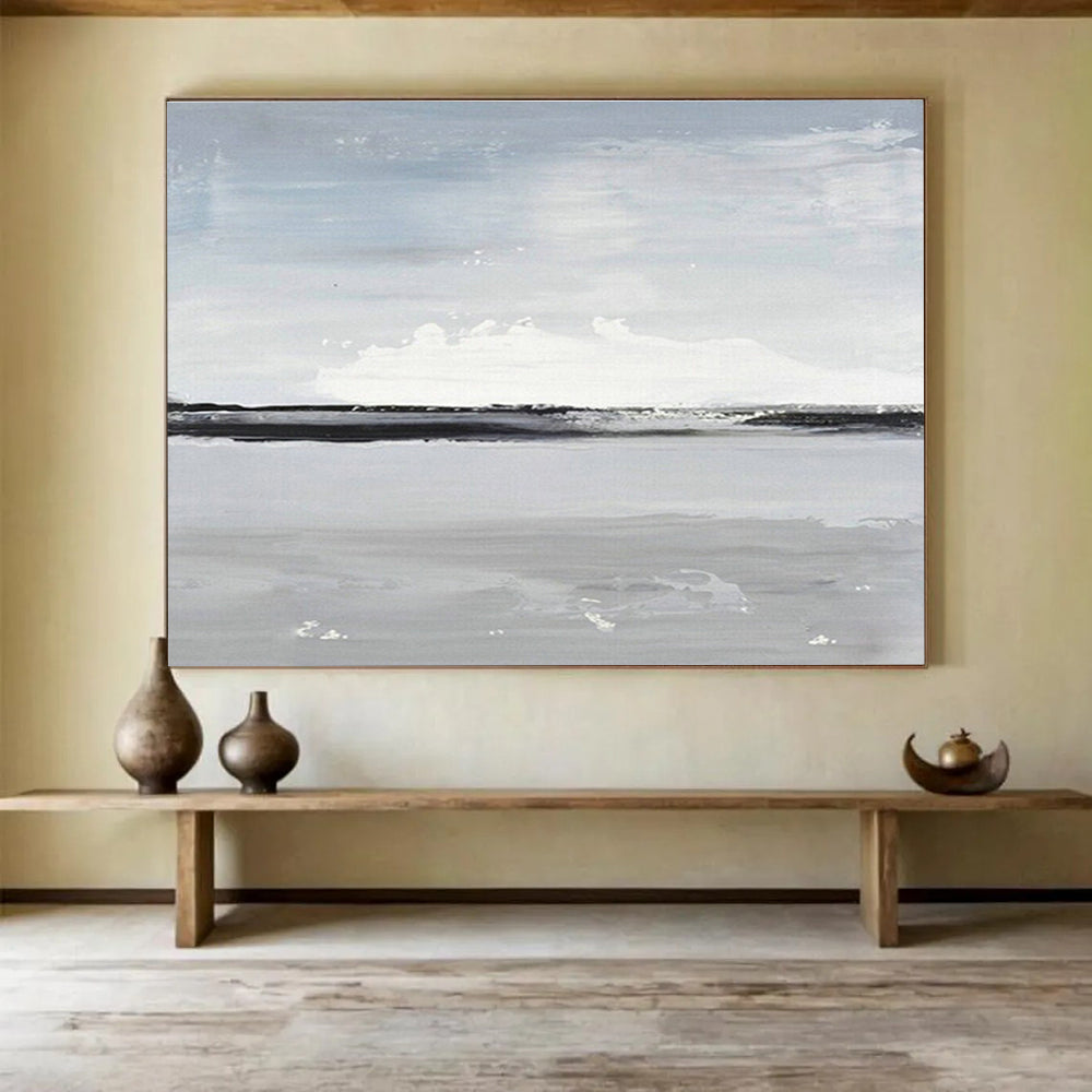 Grey - Tone Seaside Abstract Art for Industrial - Style Loft DLZ2821