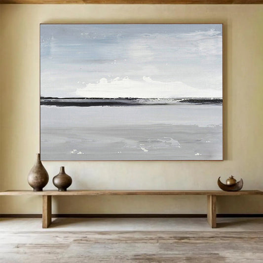 Grey - Tone Seaside Abstract Art for Industrial - Style Loft DLZ2821