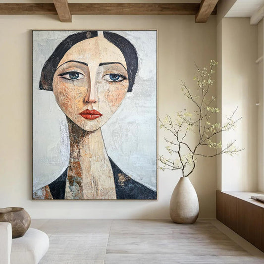 Stylized Female Portrait Art for Modern Home Office & Art - Inspired Café DLZ2354