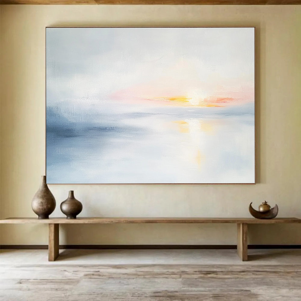 Soft Sunset Sea Art for Beachfront Bedroom & Spa Relaxation Area SC082