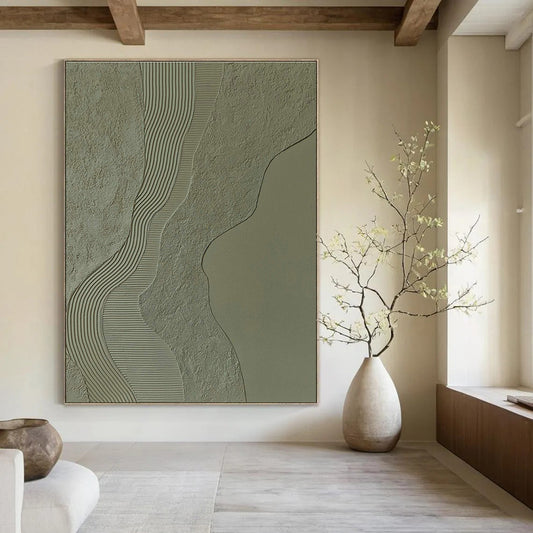 Textured Earth - Tone Abstract Art for Bedroom & Hallway DLZ0392