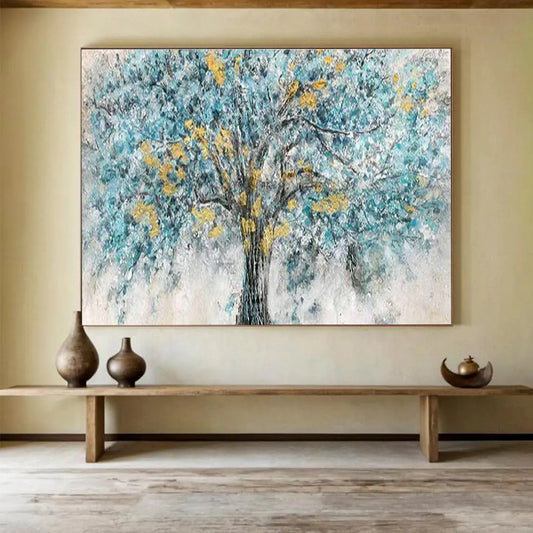 Blue - Gold Tree Art for Bohemian - Style Home Office Creative Corners DLZ3273
