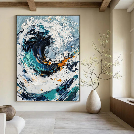 Dynamic Textured Wave for Coastal Restaurant & Nautical - Themed Home STSC263