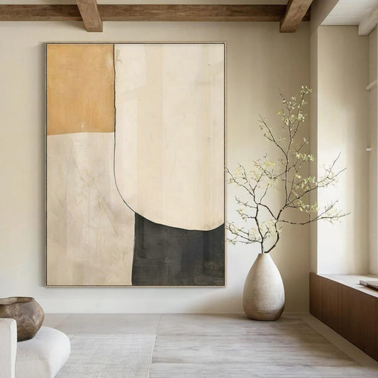 Repeated Geometric Patchwork Abstract Art for Minimalist Bedroom & Modern Art Exhibition DLZ1949