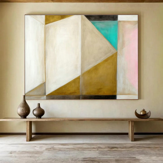 Geometric Color Block Abstract Art for Modern Boutique Hotel Room Decor DLZ2667