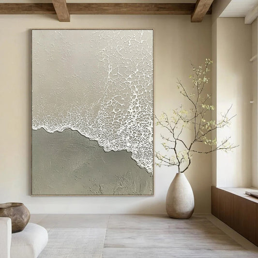 Grey Beach Foam Textures for Modern Minimalist Office & Industrial - Inspired Art Space STSC955