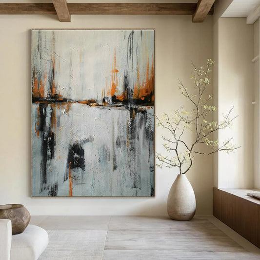 Orange - Black Reflection Abstract Art for Studio & Loft Apartment DLZ0562