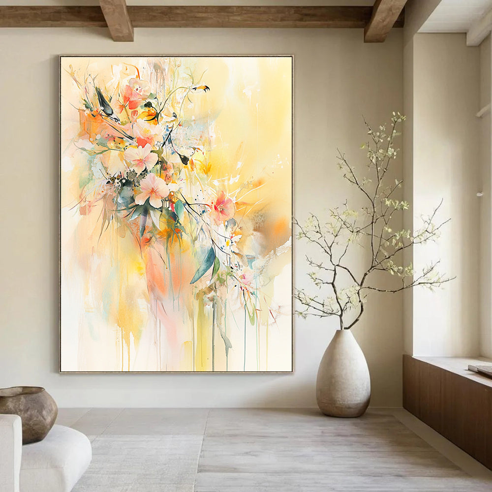 Floral Watercolor Bouquet for Romantic Bedroom & Elegant Tea Room STSC501