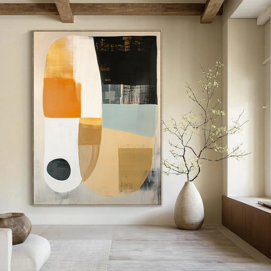 Geometric Neutral Tones with Circle for Minimalist Bedroom & Modern Art Gallery STSC762