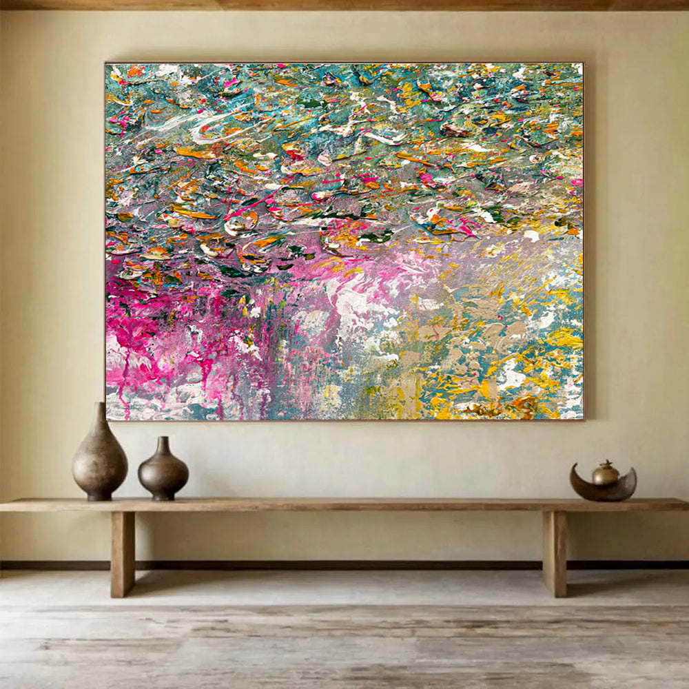 Color - Splashed Floral Art for Creative Studio Collaboration Space Walls DLZ3304
