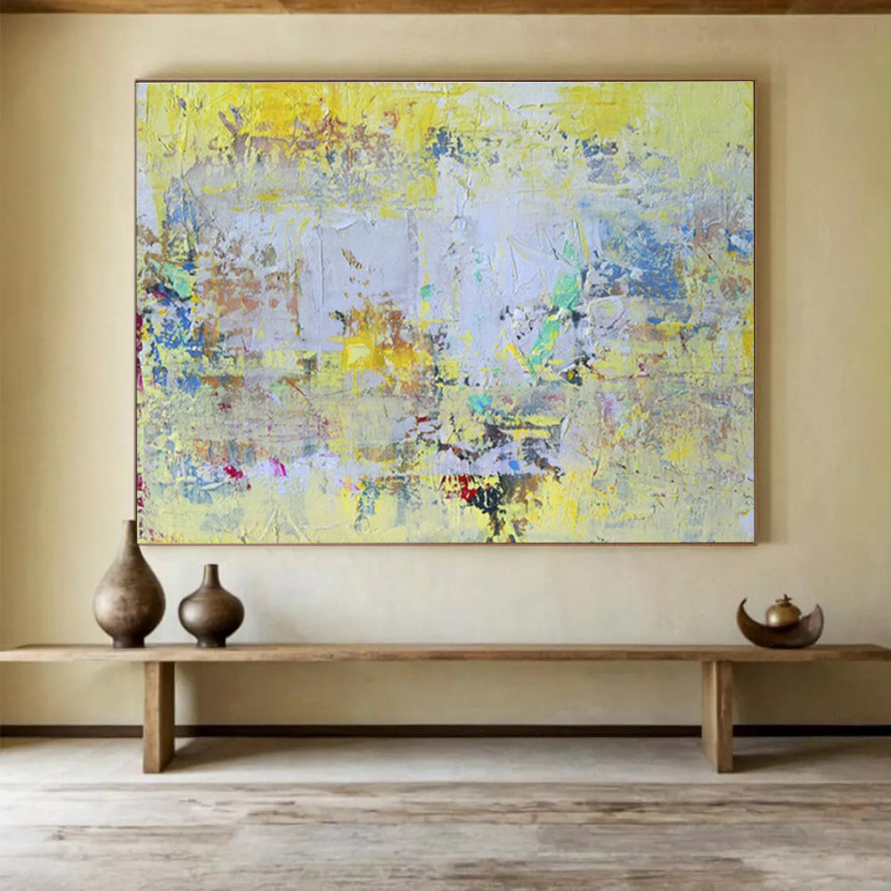 Yellow - Toned Colorful Abstract Art for Creative Coworking Space Lounges DLZ2578