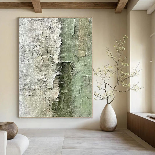 Gray - White Textured Abstract Art for Minimalist Art Gallery & Serene Meditation Space DLZ1009