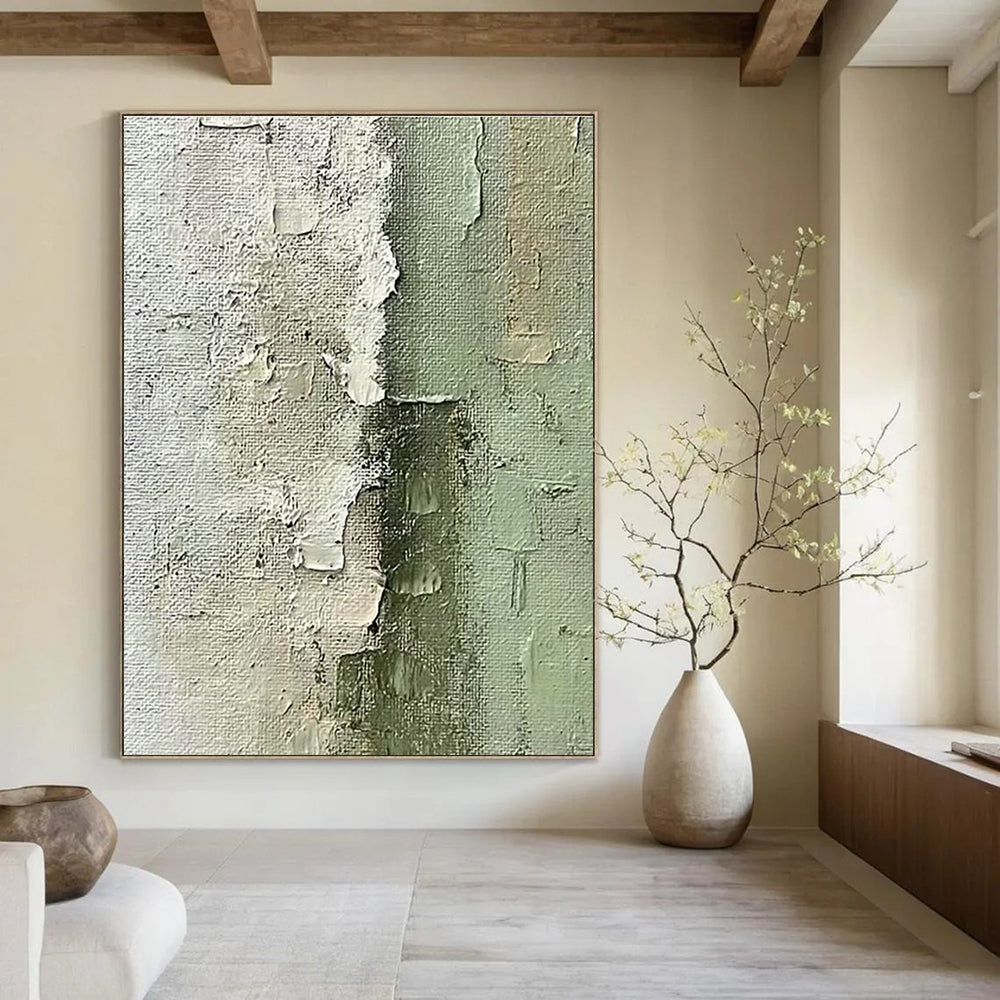 Gray - White Textured Abstract Art for Minimalist Art Gallery & Serene Meditation Space DLZ1009