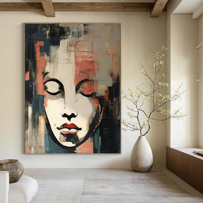 Face Collage Abstract Art for Bohemian Bedroom & Art Gallery Corridor DLZ1715