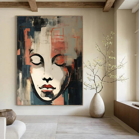 Face Collage Abstract Art for Bohemian Bedroom & Art Gallery Corridor DLZ1715