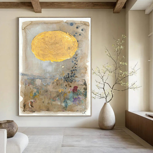 Gold - Brown Abstract Art for Luxury Hotel Spa Waiting Rooms DLZ0079