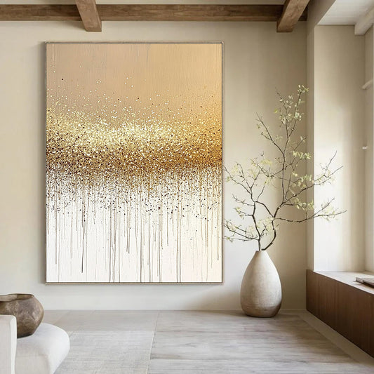 Golden Glitter Drip for Luxury Hotel Ballroom & Glamorous Home Dining Room STSC994