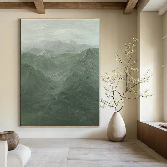 Vast Green Mountainscape Art for Outdoor - Themed Lodge & Nature - Inspired Home Office DLZ2197