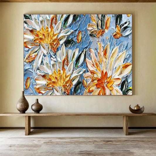 3D Floral Relief Art for Elegant Boutique Dressing Room Walls DLZ3280
