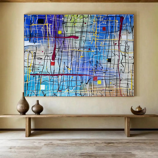 Dynamic Line & Color Abstract Art for Modern Office Creative Zones DLZ3233