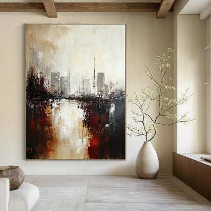 Abstract Cityscape with Reflections Art for Urban Rooftop Bar & Architect’s Conference Room STSC148