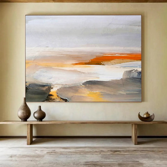 Orange - Grey Minimalist Abstract Art for Modern Office DLZ2766