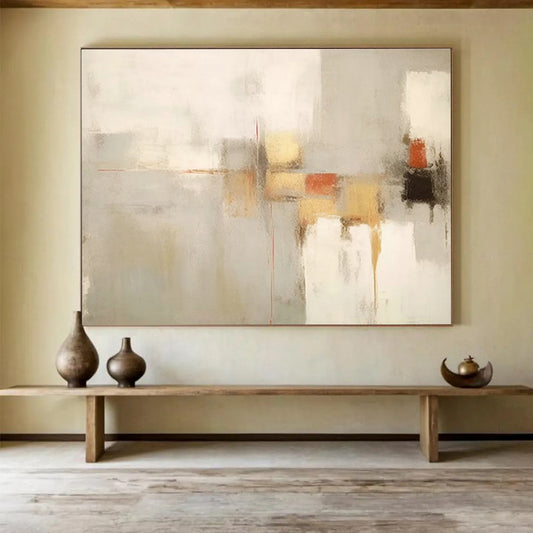Grey - White Geometric Abstract Art for Minimalist Living Area DLZ2732