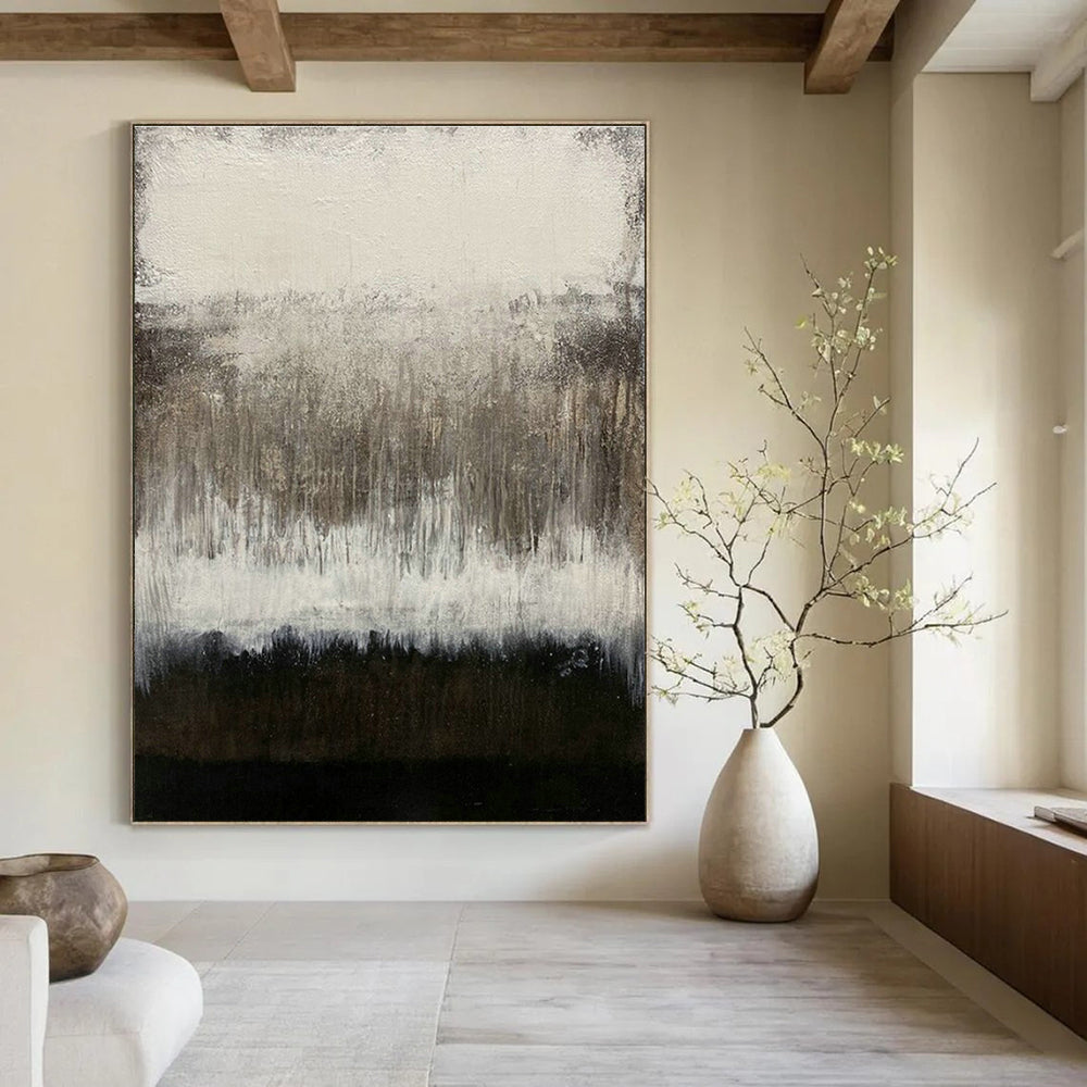 Gray - Black Abstract Drip Art for Industrial Loft & Contemporary Studio DLZ2043