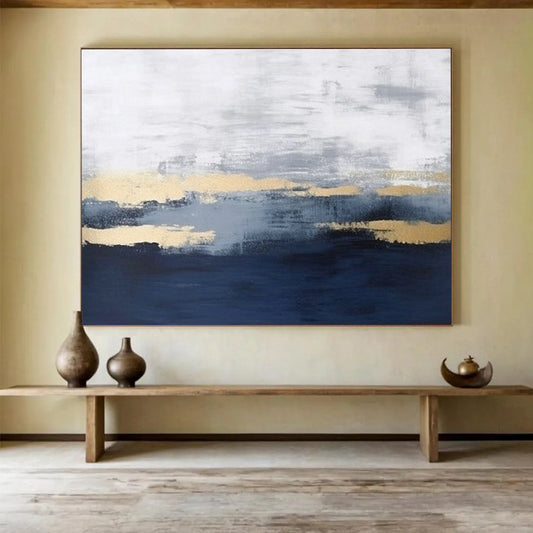 Gold - Gray Abstract Art for Contemporary Art Gallery Minimalist Spaces DLZ3170