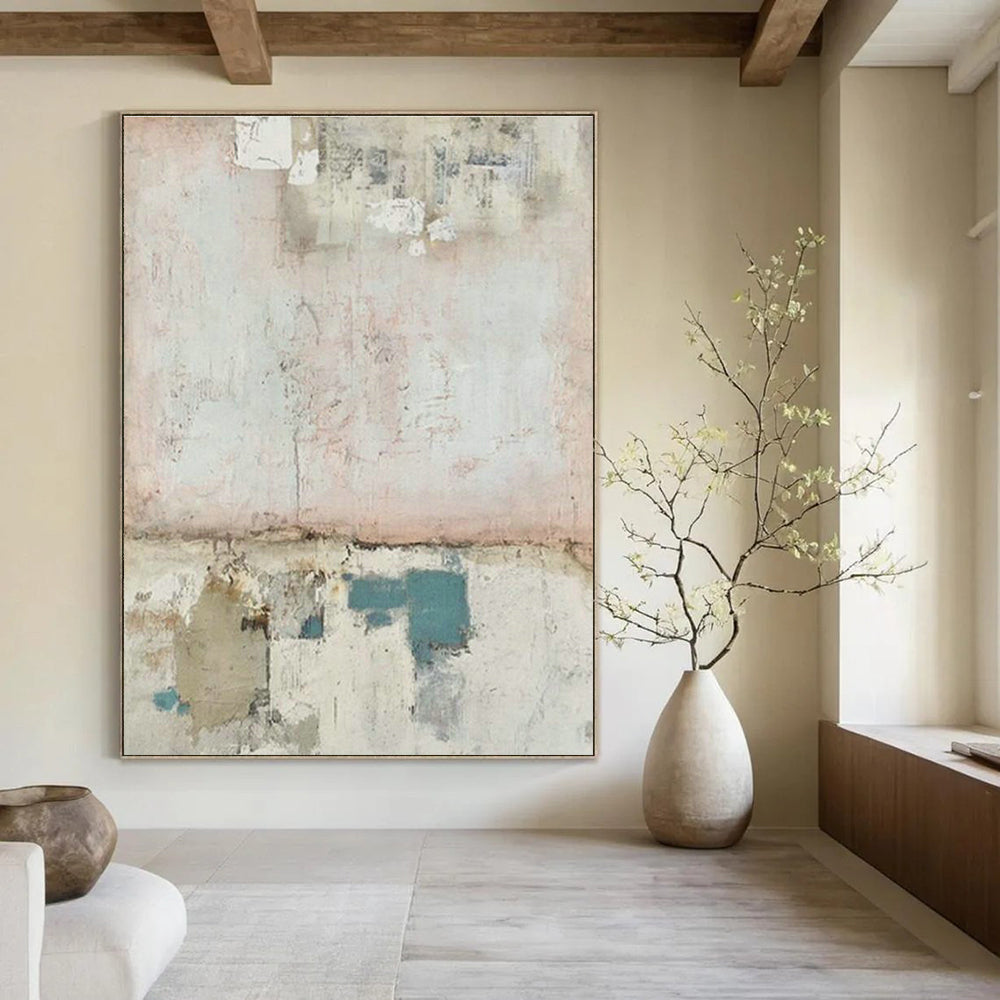 Pink - Blue Collage Art for Coastal Home Beach - Themed Nooks DLZ0191
