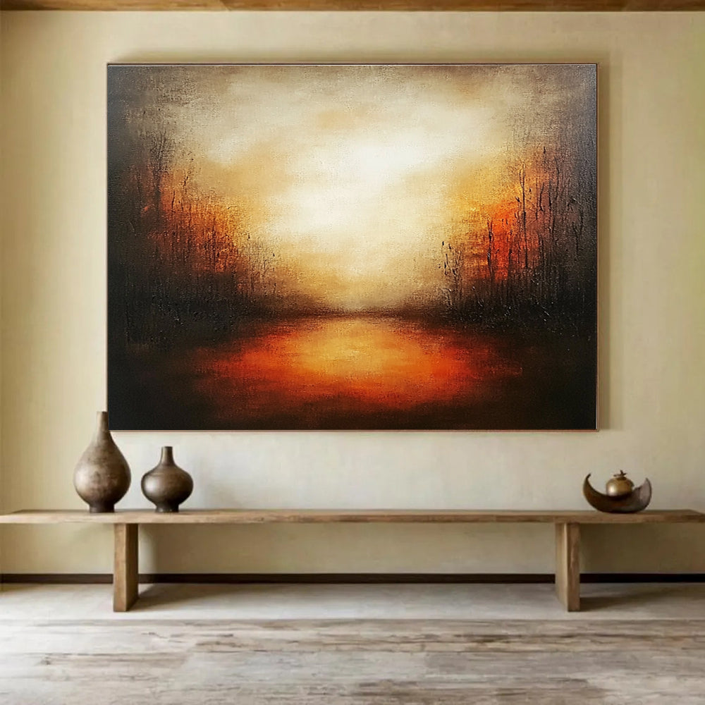 Dark Marsh Sunset Art for Rustic Hunting Lodge & Moody Literary Salon SC086
