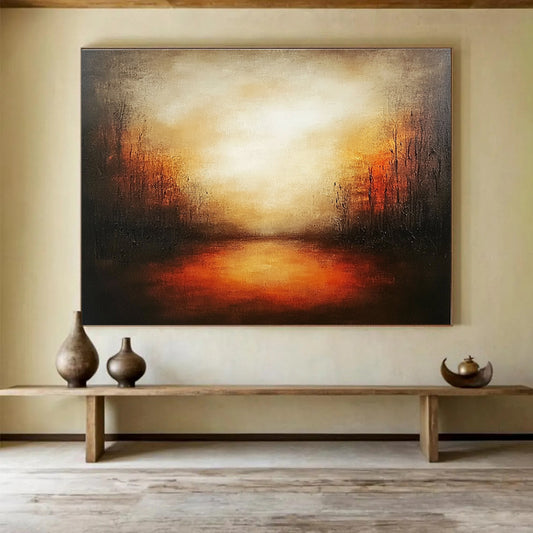 Dark Marsh Sunset Art for Rustic Hunting Lodge & Moody Literary Salon SC086