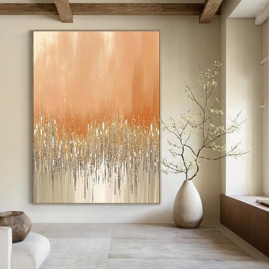 Glittering Orange and Gold for Luxury Hotel Lobby & Glamorous Home Entrance STSC980